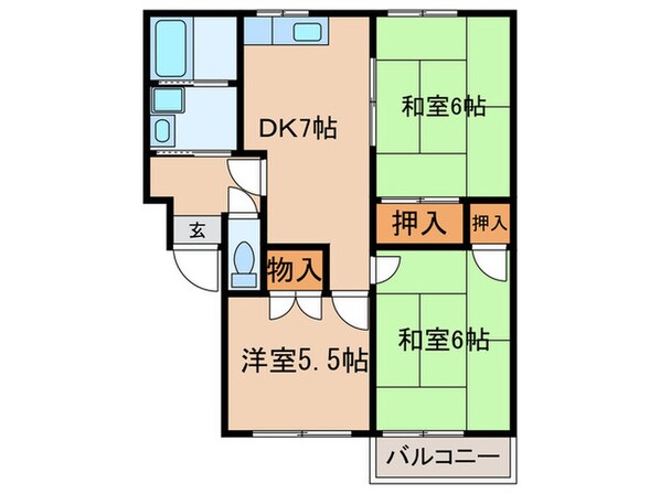 オリエント柚の木Ｃの物件間取画像